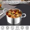 imageEfar 6 Quart Stock Pot TriPly Stainless Steel Cooking Pot with Glass Lid and Riveted Handles Metal Pasta Soup Pot for Induction Ceramic Electric Gas Stoves Heavy Duty ampamp Dishwasher Safe4 Quarts