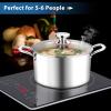 imageEfar 6 Quart Stock Pot TriPly Stainless Steel Cooking Pot with Glass Lid and Riveted Handles Metal Pasta Soup Pot for Induction Ceramic Electric Gas Stoves Heavy Duty ampamp Dishwasher Safe6 Quarts