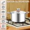 imageEfar 6 Quart Stock Pot TriPly Stainless Steel Cooking Pot with Glass Lid and Riveted Handles Metal Pasta Soup Pot for Induction Ceramic Electric Gas Stoves Heavy Duty ampamp Dishwasher Safe5 Quarts
