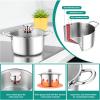 imageEfar 6 Quart Stock Pot TriPly Stainless Steel Cooking Pot with Glass Lid and Riveted Handles Metal Pasta Soup Pot for Induction Ceramic Electric Gas Stoves Heavy Duty ampamp Dishwasher Safe4 Quarts