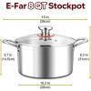 imageEfar 6 Quart Stock Pot TriPly Stainless Steel Cooking Pot with Glass Lid and Riveted Handles Metal Pasta Soup Pot for Induction Ceramic Electric Gas Stoves Heavy Duty ampamp Dishwasher Safe8 Quarts