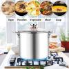 imageEfar 6 Quart Stock Pot TriPly Stainless Steel Cooking Pot with Glass Lid and Riveted Handles Metal Pasta Soup Pot for Induction Ceramic Electric Gas Stoves Heavy Duty ampamp Dishwasher Safe10 Quarts