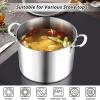 imageEfar 6 Quart Stock Pot TriPly Stainless Steel Cooking Pot with Glass Lid and Riveted Handles Metal Pasta Soup Pot for Induction Ceramic Electric Gas Stoves Heavy Duty ampamp Dishwasher Safe10 Quarts