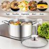 imageEfar 6 Quart Stock Pot TriPly Stainless Steel Cooking Pot with Glass Lid and Riveted Handles Metal Pasta Soup Pot for Induction Ceramic Electric Gas Stoves Heavy Duty ampamp Dishwasher Safe6 Quarts