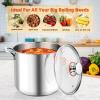 imageEfar 6 Quart Stock Pot TriPly Stainless Steel Cooking Pot with Glass Lid and Riveted Handles Metal Pasta Soup Pot for Induction Ceramic Electric Gas Stoves Heavy Duty ampamp Dishwasher Safe12 Quarts