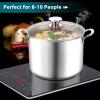 imageEfar 6 Quart Stock Pot TriPly Stainless Steel Cooking Pot with Glass Lid and Riveted Handles Metal Pasta Soup Pot for Induction Ceramic Electric Gas Stoves Heavy Duty ampamp Dishwasher Safe10 Quarts