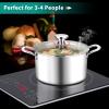 imageEfar 6 Quart Stock Pot TriPly Stainless Steel Cooking Pot with Glass Lid and Riveted Handles Metal Pasta Soup Pot for Induction Ceramic Electric Gas Stoves Heavy Duty ampamp Dishwasher Safe4 Quarts