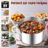 imageEfar 6 Quart Stock Pot TriPly Stainless Steel Cooking Pot with Glass Lid and Riveted Handles Metal Pasta Soup Pot for Induction Ceramic Electric Gas Stoves Heavy Duty ampamp Dishwasher Safe5 Quarts