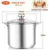 imageEfar 6 Quart Stock Pot TriPly Stainless Steel Cooking Pot with Glass Lid and Riveted Handles Metal Pasta Soup Pot for Induction Ceramic Electric Gas Stoves Heavy Duty ampamp Dishwasher Safe12 Quarts