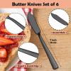 imageEfar Butter Spreader Knife Set of 6 7Inch Stainless Steel Cheese Dessert Knives for Kitchen Restaurant Party Mirror SilverMatte Black