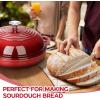 imageEfar Dutch Oven for Sourdough Bread Baking 6 Qt Round Enameled Cast Iron Dutch Oven for Homemade Artisan Bread Dome Lid ampamp Shallow Base Matte Black Interior ampamp Durable OvenSafe to 500 BlueRed
