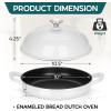 imageEfar Dutch Oven for Sourdough Bread Baking 6 Qt Round Enameled Cast Iron Dutch Oven for Homemade Artisan Bread Dome Lid ampamp Shallow Base Matte Black Interior ampamp Durable OvenSafe to 500 BlueWhite