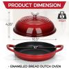 imageEfar Dutch Oven for Sourdough Bread Baking 6 Qt Round Enameled Cast Iron Dutch Oven for Homemade Artisan Bread Dome Lid ampamp Shallow Base Matte Black Interior ampamp Durable OvenSafe to 500 BlueRed