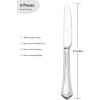 imageEfar Hammered Dinner Knives Set of 6 89 Inch Stainless Steel Serrated Steak Butter Knife for Home Kitchen Restaurant Modern Design ampamp Square Edge Mirror Finish ampamp Dishwasher SafeScalloped Edge