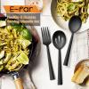 imageEfar Matte Black Serving Utensils Set of 6 Stainless Steel 87 Inch Hostess Serving Set Including MetalSlotted Spoons Forks for Party Buffet Catering Square Edge ampamp Rust FreeMatte Black
