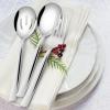 imageEfar Matte Black Serving Utensils Set of 6 Stainless Steel 87 Inch Hostess Serving Set Including MetalSlotted Spoons Forks for Party Buffet Catering Square Edge ampamp Rust FreeSilver