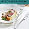 imageEfar Salad Forks Set of 12 69 Inch Pearled Edge Dessert Forks Stainless Steel Suitable for Party Home Kitchen and Restaurant Nontoxic ampamp Mirror Polished Dishwasher Safe79inches