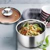 imageEfar Saucepan with Lid Max Capacity 2 Quart Stainless Steel Sauce Pot with Glass Lid for Cooking Easy Clean ampamp Rust Free Dishwasher SafeStainless Steel