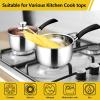 imageEfar Saucepan with Lid Max Capacity 2 Quart Stainless Steel Sauce Pot with Glass Lid for Cooking Easy Clean ampamp Rust Free Dishwasher SafeStainless Steel
