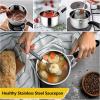 imageEfar Saucepan with Lid Max Capacity 2 Quart Stainless Steel Sauce Pot with Glass Lid for Cooking Easy Clean ampamp Rust Free Dishwasher SafeStainless Steel