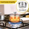 imageEfar Saucepan with Lid Max Capacity 2 Quart Stainless Steel Sauce Pot with Glass Lid for Cooking Easy Clean ampamp Rust Free Dishwasher SafeStainless Steel