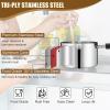 imageEfar Saucepan with Lid Max Capacity 2 Quart Stainless Steel Sauce Pot with Glass Lid for Cooking Easy Clean ampamp Rust Free Dishwasher SafeTriPly