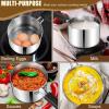 imageEfar Saucepan with Lid Max Capacity 2 Quart Stainless Steel Sauce Pot with Glass Lid for Cooking Easy Clean ampamp Rust Free Dishwasher SafeTriPly