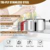 imageEfar Saucepan with Lid Max Capacity 2 Quart Stainless Steel Sauce Pot with Glass Lid for Cooking Easy Clean ampamp Rust Free Dishwasher SafeTriPly