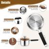 imageEfar Saucepan with Lid Max Capacity 2 Quart Stainless Steel Sauce Pot with Glass Lid for Cooking Easy Clean ampamp Rust Free Dishwasher SafeTriPly