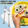imageEfar Stainless Steel Kids Forks 6Piece Toddlers Forks Safe for PreschoolerChildren Hammered Adult look ampamp Small Size Rust Free ampamp Dishwasher SafeHammered Fork