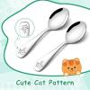 imageEfar Stainless Steel Kids Forks 6Piece Toddlers Forks Safe for PreschoolerChildren Hammered Adult look ampamp Small Size Rust Free ampamp Dishwasher SafeAnimal Spoons