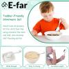 imageEfar Stainless Steel Kids Forks 6Piece Toddlers Forks Safe for PreschoolerChildren Hammered Adult look ampamp Small Size Rust Free ampamp Dishwasher SafeAnimal Spoons