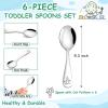 imageEfar Stainless Steel Kids Forks 6Piece Toddlers Forks Safe for PreschoolerChildren Hammered Adult look ampamp Small Size Rust Free ampamp Dishwasher SafeAnimal Spoons