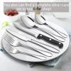 imageEfar Steak Knife Set of 8 82 Inches Stainless Steel Serrated Knife Triple Rivet Knife Set for Kitchen Restaurant Black ampamp Dishwasher Safe