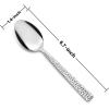 imageHammered Dinner Spoons Set of 6 Efar 79 Inch Stainless Steel Soup Spoons Tablespoons for Home Kitchen or Restaurant Nontoxic ampamp Mirror Polished Squared Edge ampamp Dishwasher Safe67 Inches