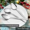 imageHammered Dinner Spoons Set of 6 Efar 79 Inch Stainless Steel Soup Spoons Tablespoons for Home Kitchen or Restaurant Nontoxic ampamp Mirror Polished Squared Edge ampamp Dishwasher Safe79 Inches