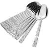 imageHammered Dinner Spoons Set of 6 Efar 79 Inch Stainless Steel Soup Spoons Tablespoons for Home Kitchen or Restaurant Nontoxic ampamp Mirror Polished Squared Edge ampamp Dishwasher Safe79 Inches