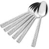 imageHammered Dinner Spoons Set of 6 Efar 79 Inch Stainless Steel Soup Spoons Tablespoons for Home Kitchen or Restaurant Nontoxic ampamp Mirror Polished Squared Edge ampamp Dishwasher Safe67 Inches