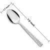 imageHammered Dinner Spoons Set of 6 Efar 79 Inch Stainless Steel Soup Spoons Tablespoons for Home Kitchen or Restaurant Nontoxic ampamp Mirror Polished Squared Edge ampamp Dishwasher Safe79 Inches