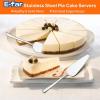 imageMatte Black Pie Server Set of 3 Efar 89 Inch Stainless Steel Cake Server Cutter for Pastry Cheese Pizza Serrated Edge with Square HandleSilver