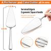 imageMatte Black Pie Server Set of 3 Efar 89 Inch Stainless Steel Cake Server Cutter for Pastry Cheese Pizza Serrated Edge with Square HandleSilver