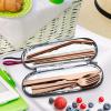 imageMatte Copper Travel Utensils with Case Efar 8Piece Reusable Travel Silverware Set Metal Portable Camping Cutlery Flatware Set Includes Knife Fork Spoon Chopsticks Straws Cleaning BrushCopper UtensilsGray Case