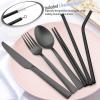 imageMatte Copper Travel Utensils with Case Efar 8Piece Reusable Travel Silverware Set Metal Portable Camping Cutlery Flatware Set Includes Knife Fork Spoon Chopsticks Straws Cleaning BrushBlack UtensilsGray Case