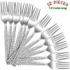 imageSalad Forks Set of 12 Efar 67 Inch Stainless Steel Hammered Dessert Forks for Home Kitchen or Restaurant Nontoxic ampamp Mirror Polished Squared Edge ampamp Dishwasher Safe79 Inches