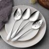 imageStainless Steel Slotted Serving Spoons Efar 4Piece Metal Tablespoons Hostess Serving Utensils Set for Catering Buffet Party Kitchen Restaurant Dishwasher SafeServing Spoon 2  Slotted Spoons 2