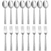 image24Piece Spoons and forks Set Efar Stainless Steel Pearled 12 Dinner Forks and 12 Dinner Spoons Modern Metal Silverware Flatware Cutlery for Kitchen and Restaurant Dishwasher Safe79 Inch16