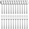 image24Piece Spoons and forks Set Efar Stainless Steel Pearled 12 Dinner Forks and 12 Dinner Spoons Modern Metal Silverware Flatware Cutlery for Kitchen and Restaurant Dishwasher Safe79 Inch24