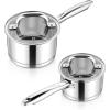 imageEfar 1 Quart Saucepan with Lid Stainless Steel Small Sauce Pan Boiling Pot for Cooking Compatible with All Stoves Healthy ampamp Non Toxic Oven ampamp Dishwasher Safe1QT  2QT