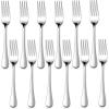 imageEfar 12Piece Salad Forks Stainless Steel 67 Inches Stainless Steel Fork Set for Home Kitchen Restaurant Mirror Finish Dishwasher SafeRound Handle