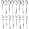 imageEfar 16Piece Dinner Forks and Spoons Stainless Steel Silverware Flatware Eating Utensils Set for Home Kitchen Restaurant Food Grade Metal ampamp Simple Design Mirror Finish ampamp Dishwasher Safe 8 Inch16